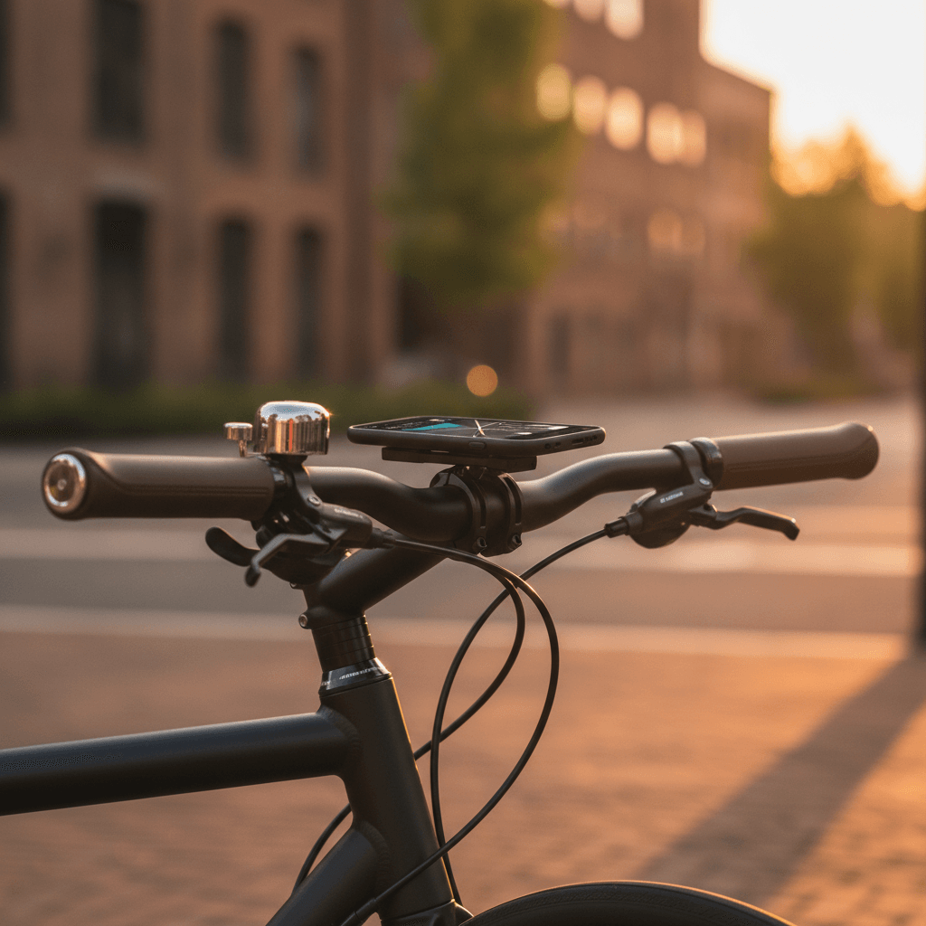 Classic city bike with front basket